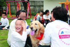 “狗医生”看望孤独症儿童